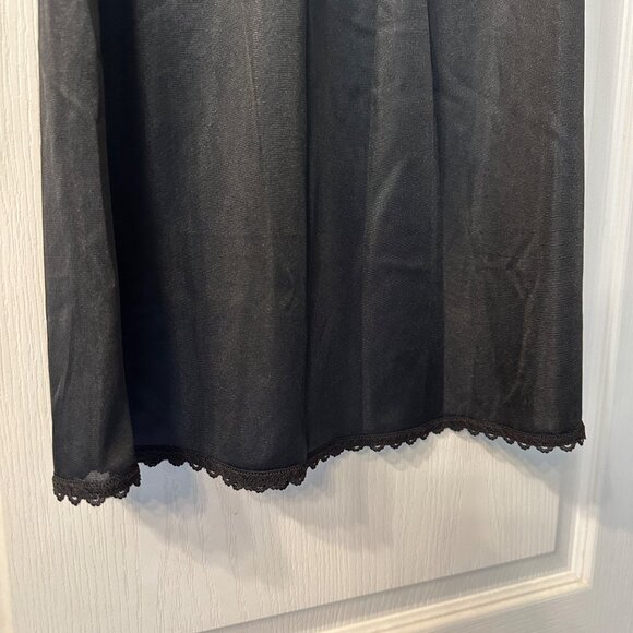 Warner's | VTG Perfect Measure Small 26" Black Nylon Half Slip Skirt Lace Trim - Picture 5 of 8